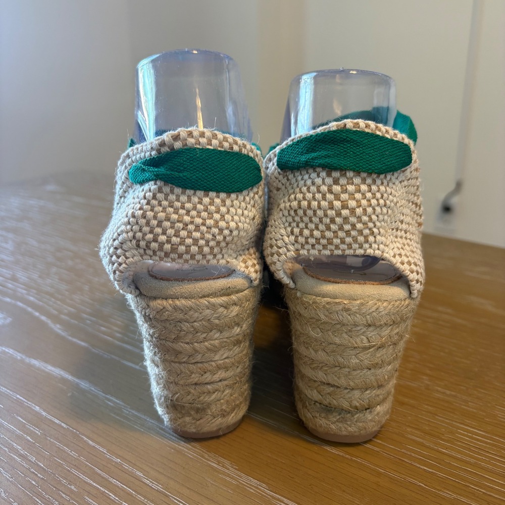 Boden Cassie Green Suede Espadrille Wedges Shoes Womens Size Size 39 US 8.5 - Picture 6 of 10